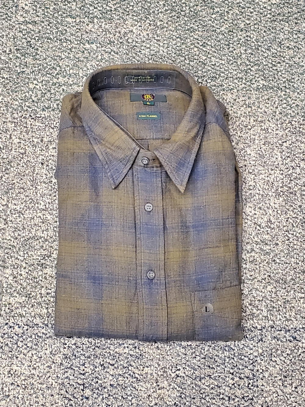 Club Room Plaid Button-Down Shirt in Olive and Blue